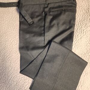 NWOT $228 The Kooples Charcoal Belted 100% Wool Trousers Size 38 (EU 54)